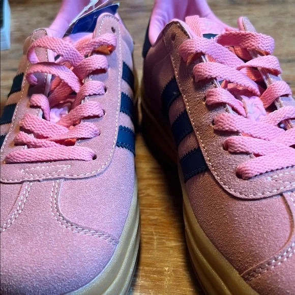 Adidas Pink and Navy Gazelle Sneakers - Picture 5 of 11